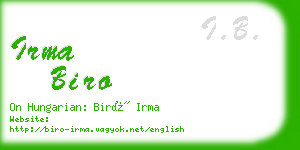 irma biro business card